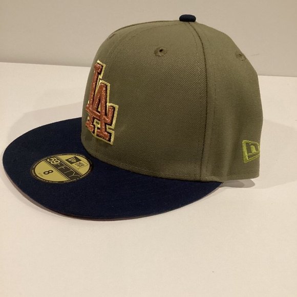 Los Angeles Dodgers New Era 59FIFTY LIDS Tropical Tree Green Blue Hat Cap Size 8 - Picture 5 of 5